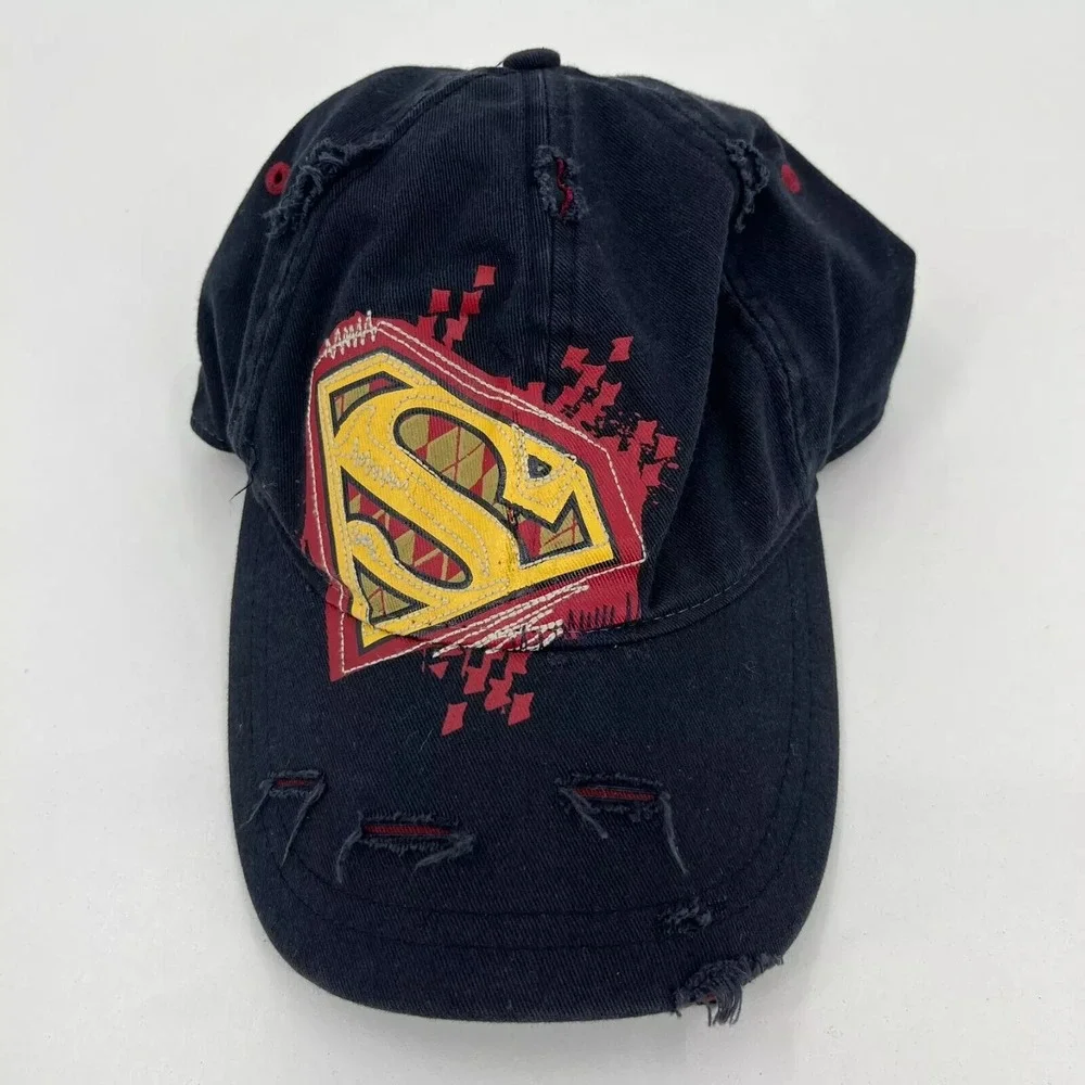 Superman DC Comics Youth Distressed Baseball Cap Navy Blue Hat Drew Pearson 2006